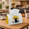 1pc of an Adorable Tissue Box Designed for Dining Napkins, Featuring a Black Cat with an Umbrella In Yellow, Suitable for Living Room Tables And As a 