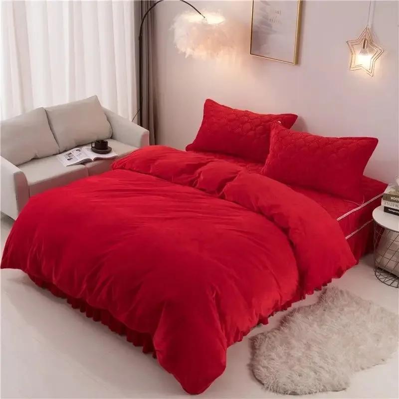Winter Thickened Soft Crystal Velvet Single-Piece Quilt Cover Warm Single Flannel Quilt Cover Milk Velvet Quilt Cover Bedding
