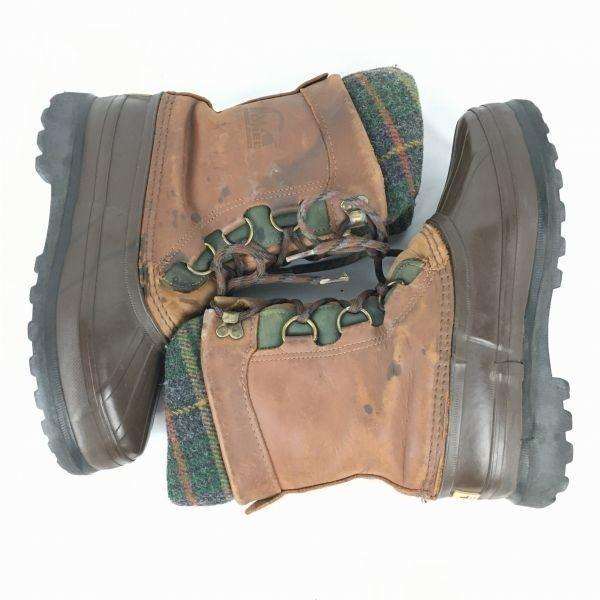 Sorel Rozmiar 5 (Około. 22.023.0cm) Vintage Wyprodukowane w Kanadzie Skórzane Śniegowce z Wkładką Brązowe(UŻYWANY)