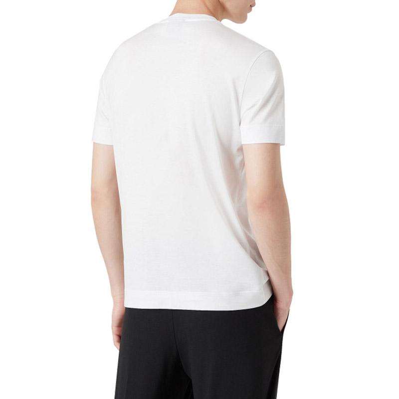 Emporio Armani FW21 Letter Round Neck Short Sleeve T-Shirt Men Tops White 6K1T62-1JUVZ-0100