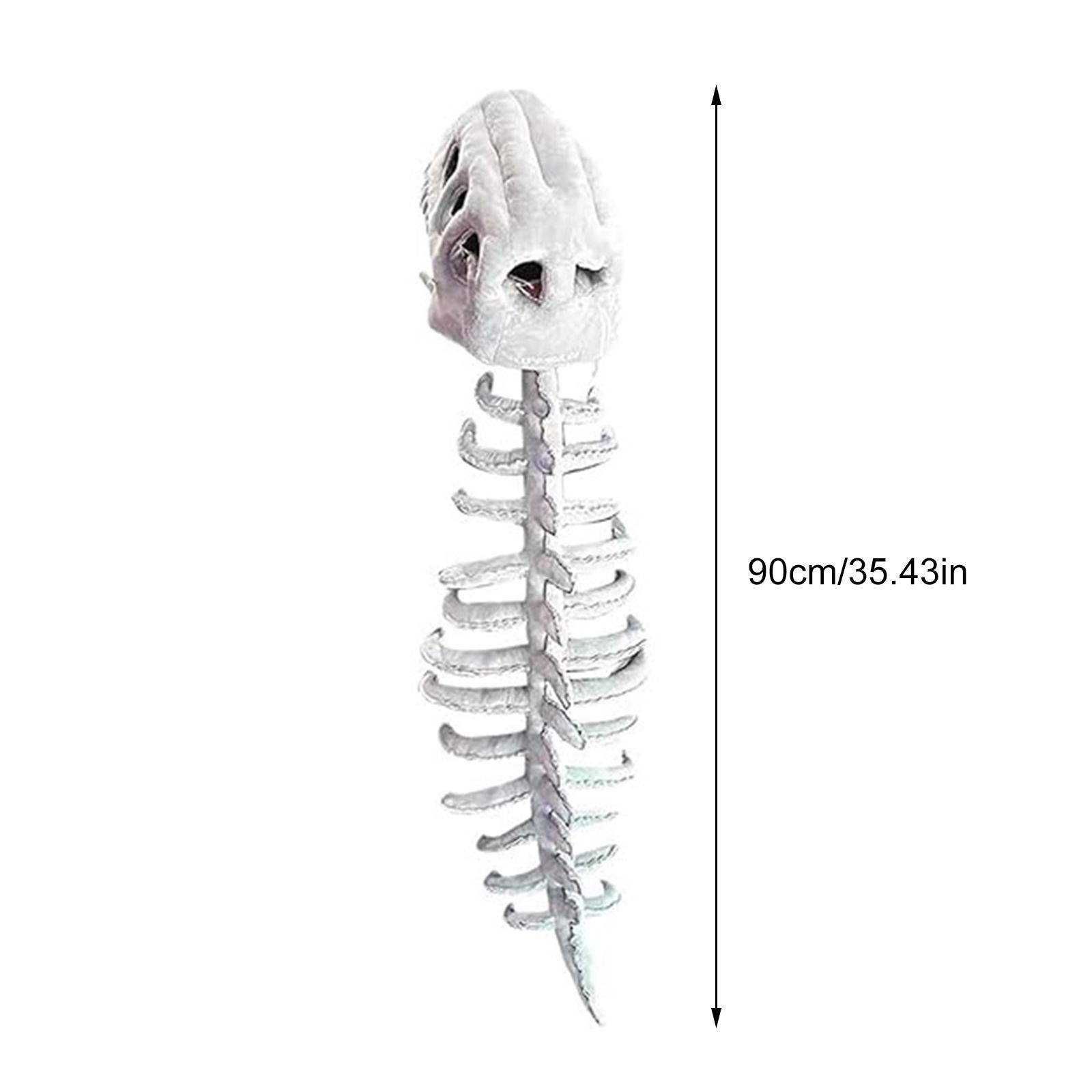

3D Dinosaur Skeleton Costume Set Halloween Realistic Dinosaur Headgear Plush Skeleton Dinosaur Costume Adult Dress-Up 90cm