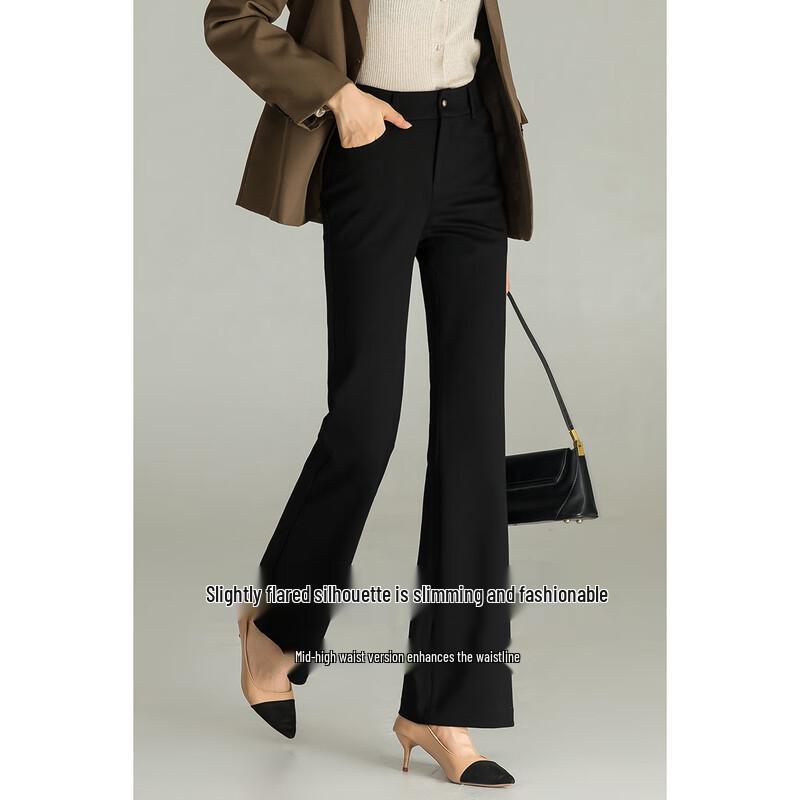 Msuya Women's High-Waist Knit Micro Flare Pants