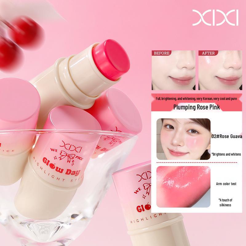 Korean Cherry Blossom Blush Stick: Sweet, Plumping, Brightening Cream for Girly, Cute Makeup