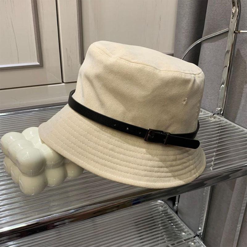 Basin Hat Tide Bucket Hat Women's Casual Versatile Breathable Autumn and Winter Suede Sunscreen Sun Hat Face Cover Big Edge Hat
