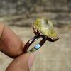 Citrine Rough Gemstone Ring Electroformed Copper Ring Adjustable Ring Electroformed Jewelry Handmade Rings Copper Jewelry Anniversary Gifts