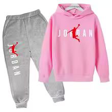 Kids Simple Letter Print 2pcs Hoodie+Pants Tracksuits 3-13 Years Boys Girls Spring Autumn Outfits Streetwears Children Clothes