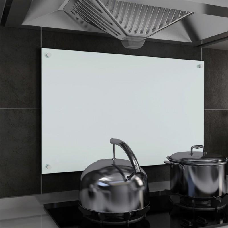 Day and Night - Day and Night Kitchen Splash Protection White Tempered Glass 80x50 Cm