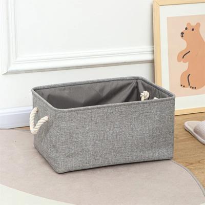 Woven Storage Baskets with Handles, Ideal for Home Organization, Natural Cotton and Linen Materials