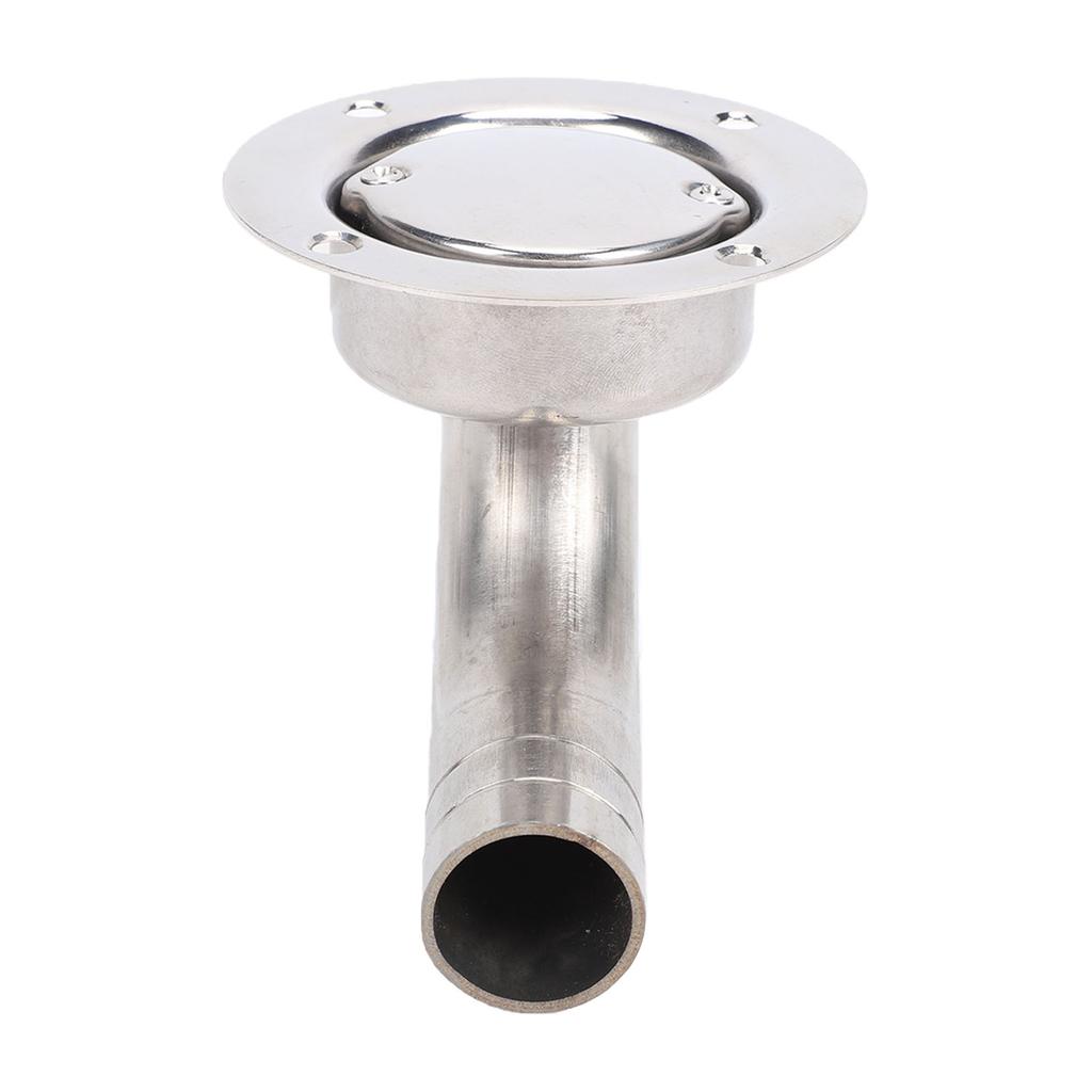 Boat Bend Floor Drain 3 Inch Stainless Steel Round Shape 90 degrees Marine Deck Drain Scupper with Filter 1 Inch