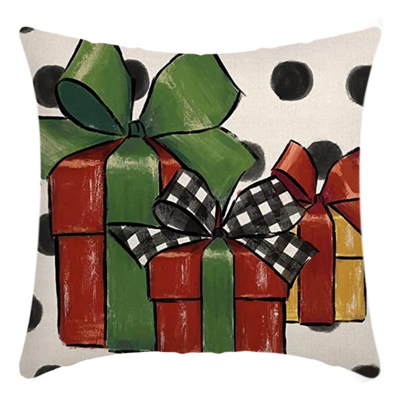 New Christmas Throw Pillow, Polyester Linen, Festive Dress Cushion, Bedroom Living Room Square Pillow, Cushion Pillow Case