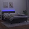 Exclusive House - Slatted Bed Base with LED Mattress Dark Grey 140x200 Cm