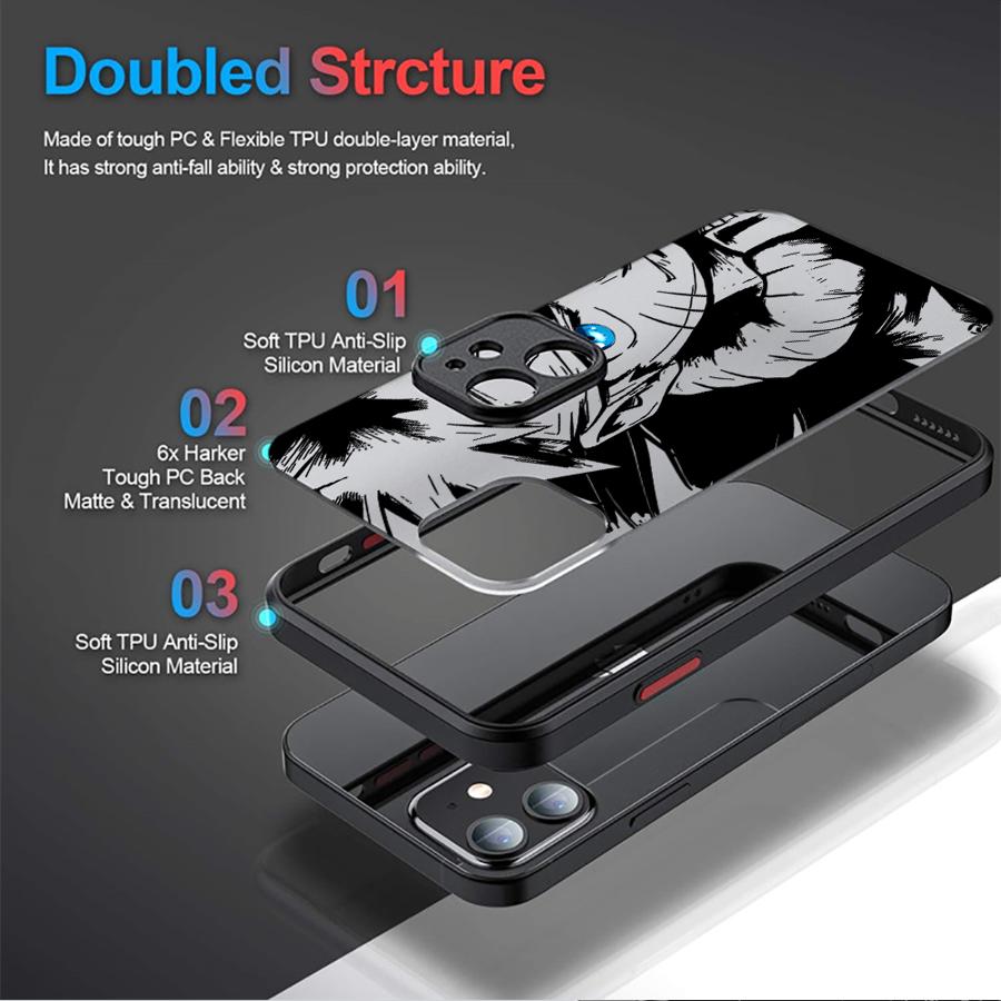 Custodia Protettiva Opaca per Telefono per iPhone X 16 Pro Max 15 Plus 13 Mini XR 14 12 11 Anime Narutos Cool