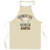 Kitchen Apron - No One Cooks As Well As ANITA - Breton Print - Durable Cotton - Printed In France
