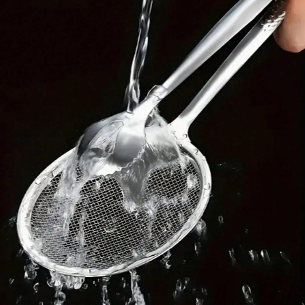 Stainless Steel Frying Oil Strainer,Heat Resistant, With Clip/Clamp Accessory,Fine Mesh Strainer For Frying, Draining Soup And Sauce
