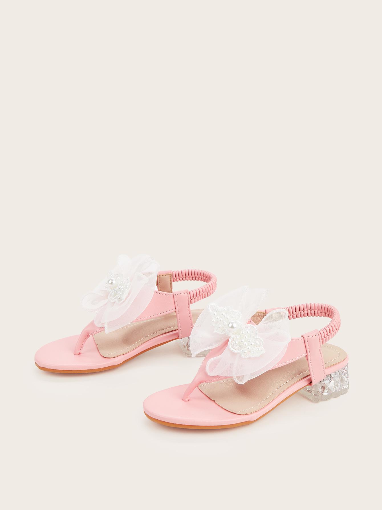 Girls Pearl Bow Heeled Sandals - 2026 Spring Collection 31