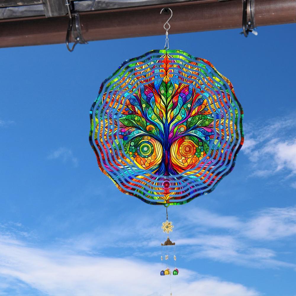 

Tree of Life Metal Wind Spinner - 10 Outdoor Garden Decor, Perfect for Yard & Patio, Ideal Gift for All Seasons чистый