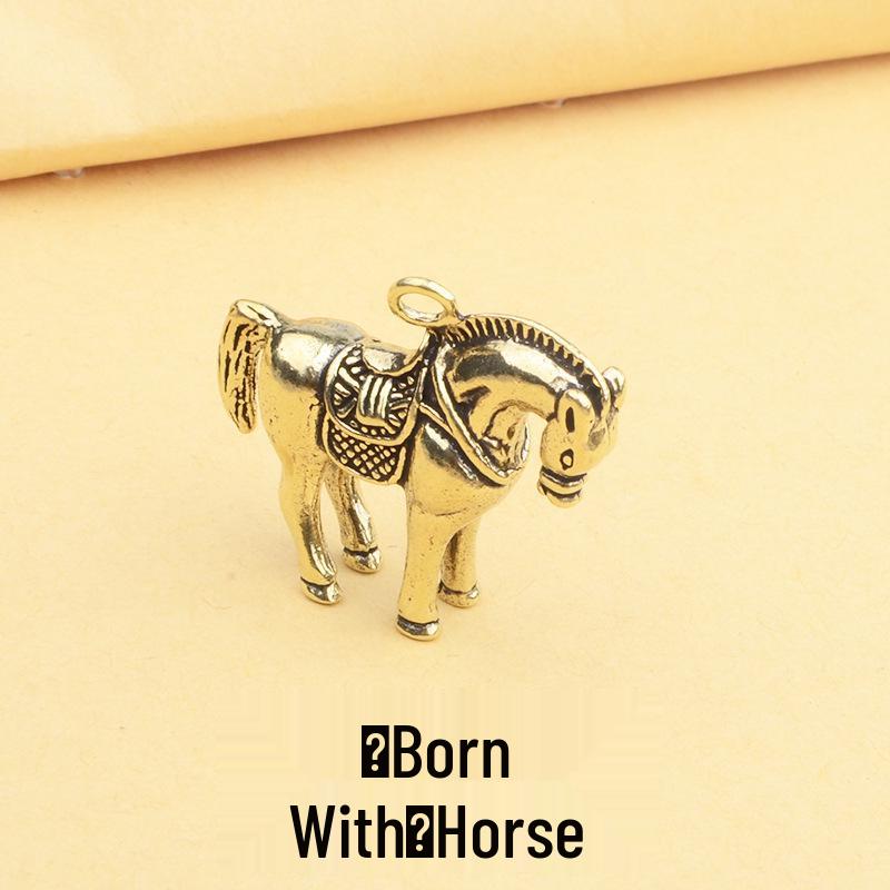 3D Zodiac Animals Pendant: Pure Brass & Copper Car Keychain Accessory