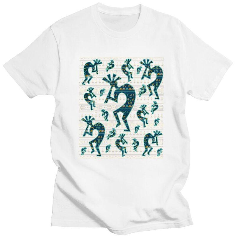 Custom Southwest Tribal Native American Kokopelli T Shirt Men Pure Cotton Tshirt Casual Tees Fashion Tshirts