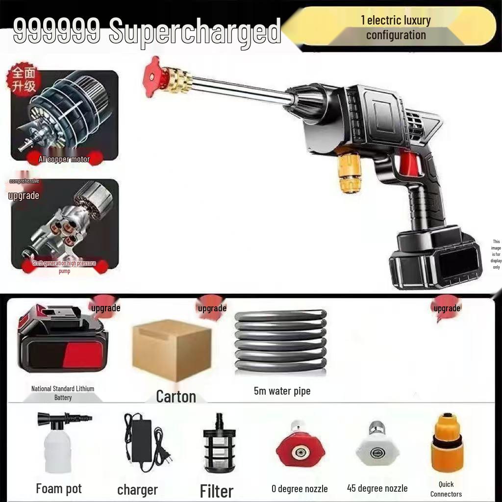 Rechargeable Cordless High-Pressure Car Wash Gun & Sprayer