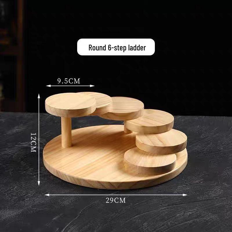 Artistic Wooden Tiered Platter for Sushi, Barbecue, and Hot Pot - Creative Restaurant Tableware Dish Plates