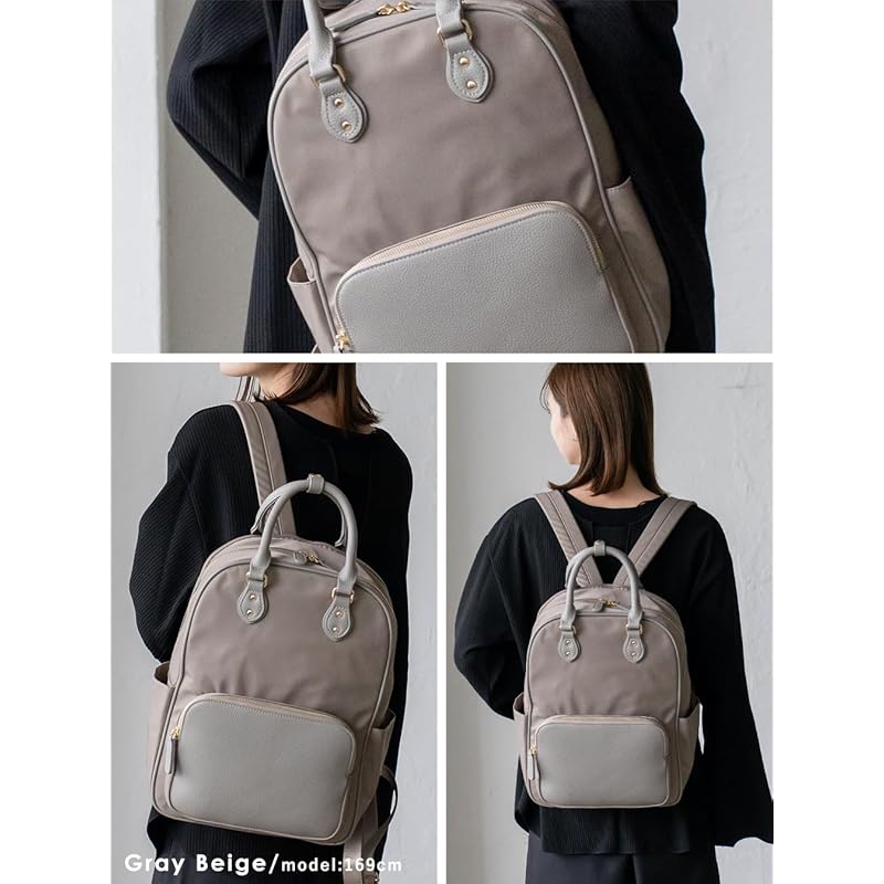 [VITAFELICE] Vita Felice 12 pocket 2way backpack ladies sib-20036z (gray beige)