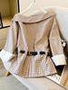 Long Sleeve Plus Size Sexy Off the Shoulder Plaid Casual Spring Autumn T Shirt Tops Women T-shirt