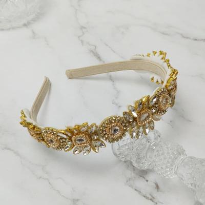 LALA Jeweled Flower Hairband - Ivory