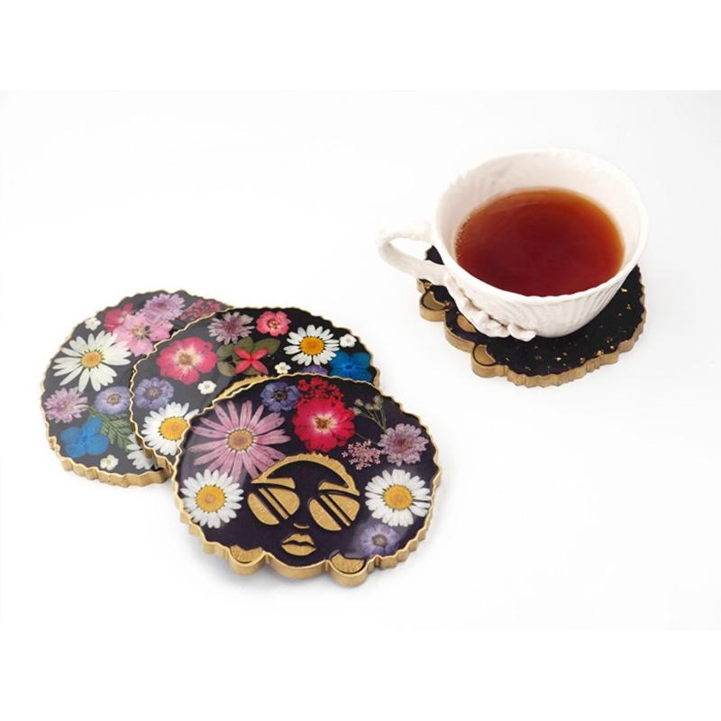 Head Lare Beauty Rollin Tray Molds for Epoxy Resin Afro Female Silione Resin Mold Resin astin DIY Home Deor r