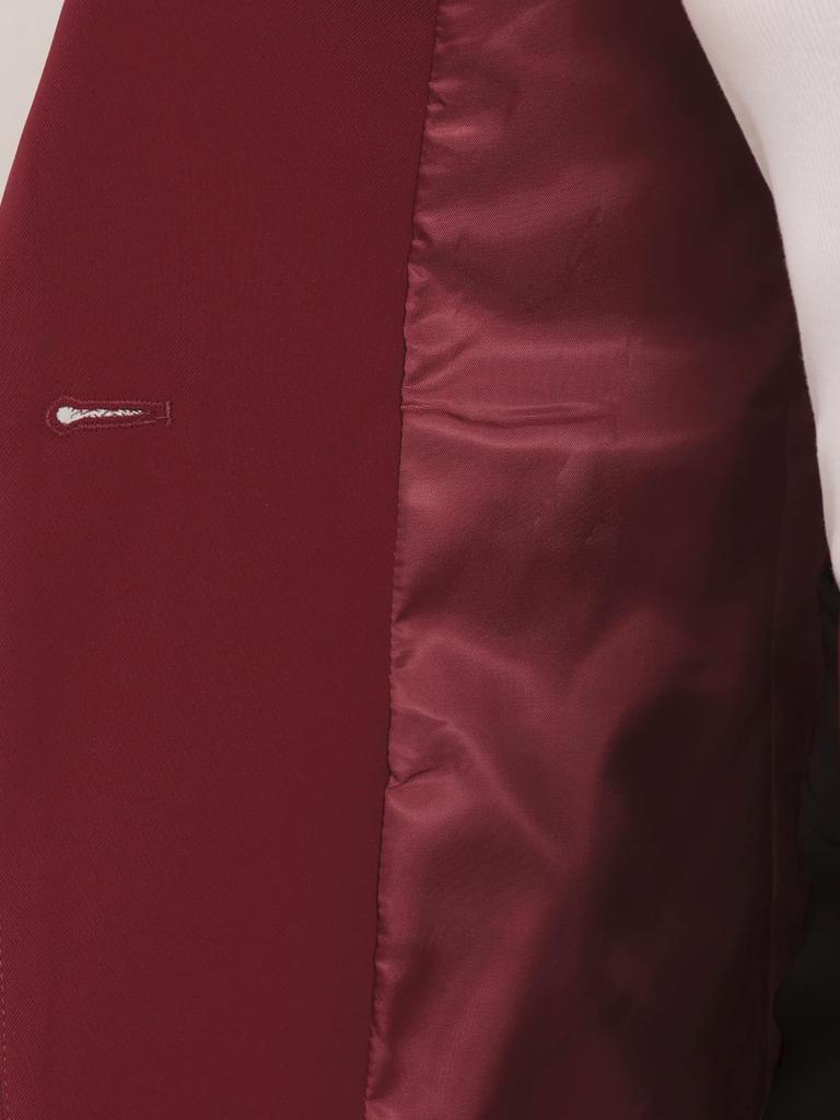 Allegra K Women's Business Casual Blazer, Long Sleeve, One-Button Front, Office Suit Jacket with Shoulder Pads, Wine Red, Size M