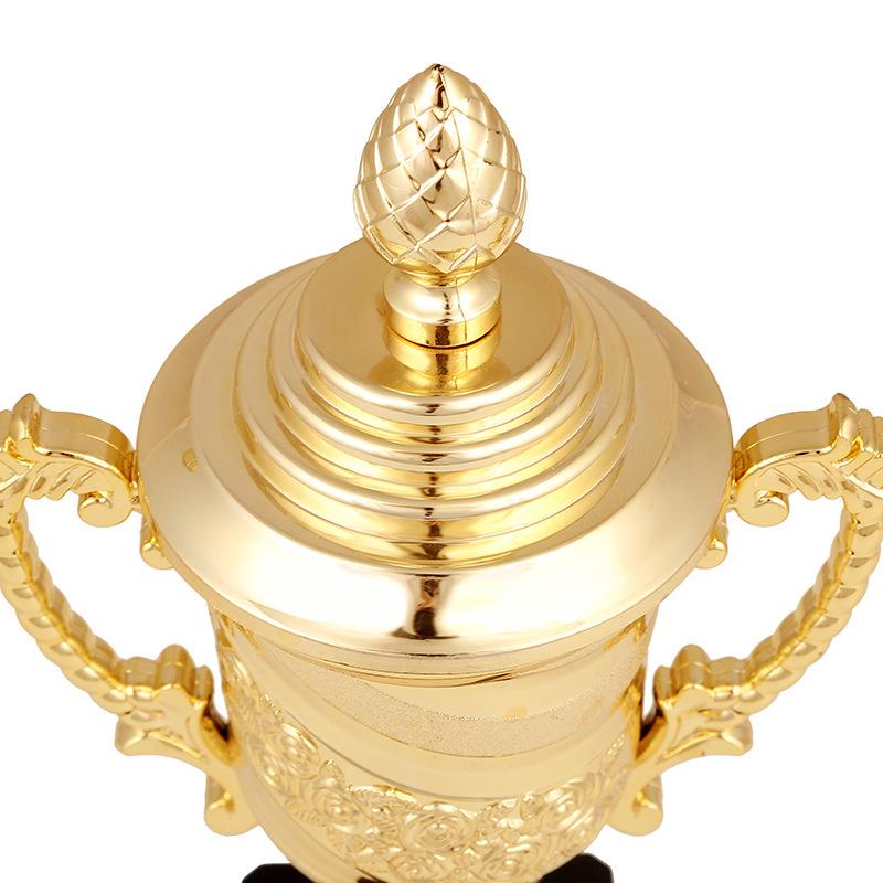 Electroplated Rose Flower Trophy with Lid for Sports Competitions