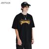 Harajuku Oversized Streetwear Herrenbekleidung SEKKKOND Grafikdruck Oberteil Baumwolle Hip Hop Ästhetik Kurzarm T-Shirt Goth Y2k BF