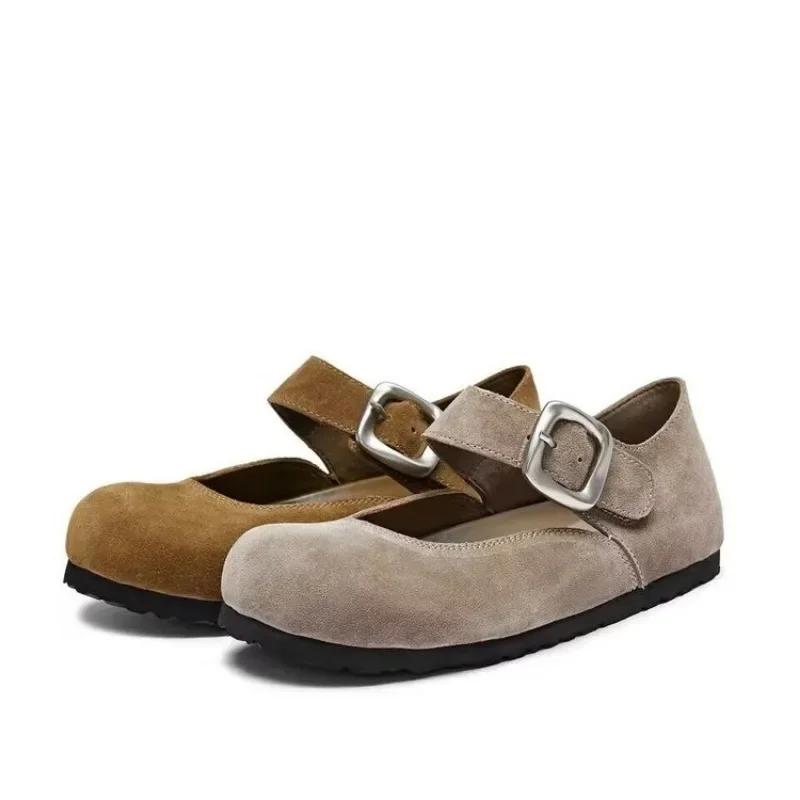Fashion Ladies Shoes 2024 Mary Janes Women's Flats Classics Casual Flats Women Shallow Round Toe Buckle Strap Soft Bottom Women Shoes