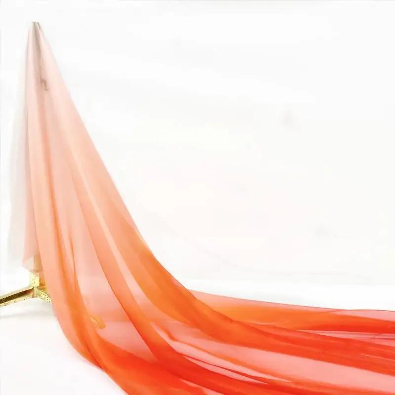 30D Szyfon Tencel Kolor Gradientowy Cienka Tkanina Ubrania Sceniczne Sukienki Koszule DIY Dekoracja Domu 100x150cm