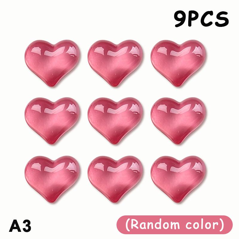 9Pcs Heart-Shaped Decorative Refrigerator Magnets Set Cute Decoration For Home Office Whiteboard Dishwasher Decor Perfect Gift
