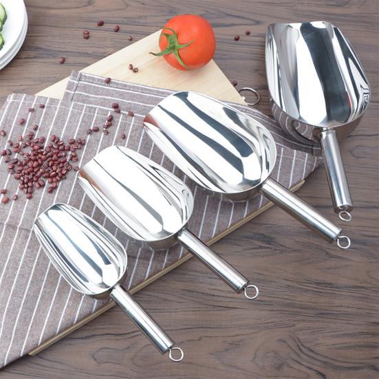 Stainless Steel Multi-Use Shovel Heavy-Duty Ice Food Pet Food Shovel Rust-Resistant & Easy-Clean Kitchen Shovel for Kitchen BBQ Pet Feeding
