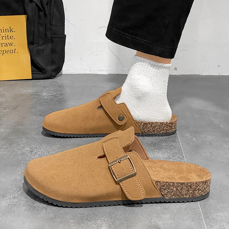 Crestar Fashion Clogs Slippers For Women Classic Suede Men Mules Cork Footbed Leather Potato Shoes With Arch Support Beach Slide