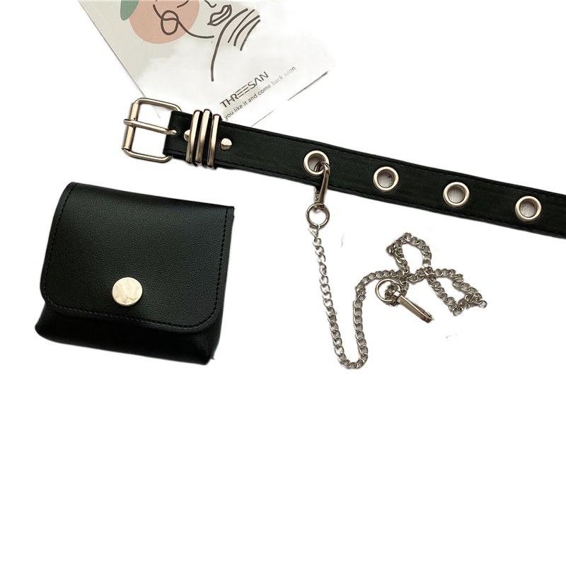 Punk Fashionforward Womens Belt With Decorative Chain And Mini Bag For Style Casual