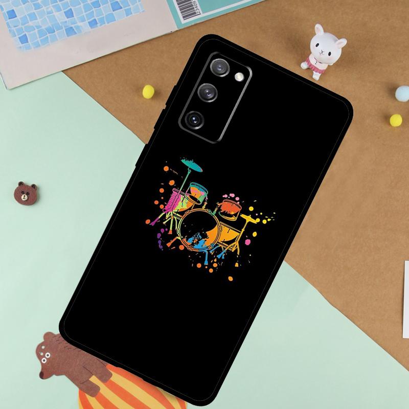Musical Instrument Drum Soft Case For Samsung Galaxy S25 Ultra S9 S10 S20 S22 S21 Plus S23 FE S24 Ultra Funda Cover
