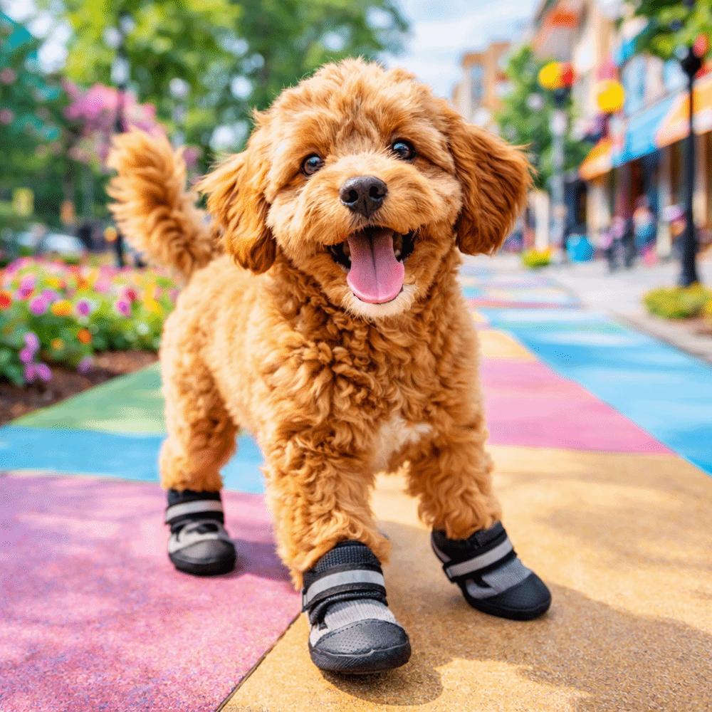 4 pcs/set Anti-slip Pet Shoe Cover Soft Sole Dog Walking Boots Puppy Feet Cover Running Activities