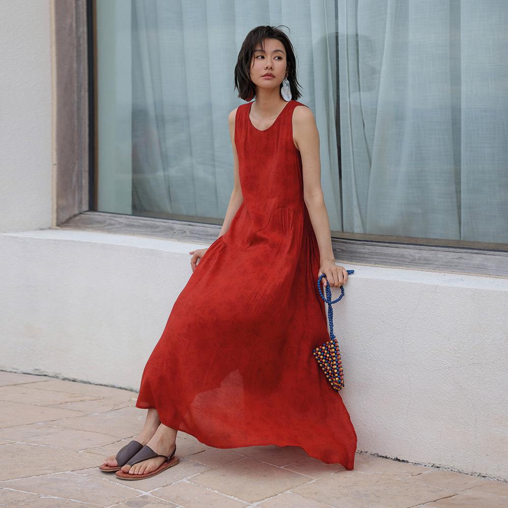 Laengsseon Ls_Stitching Irregular Long Dress