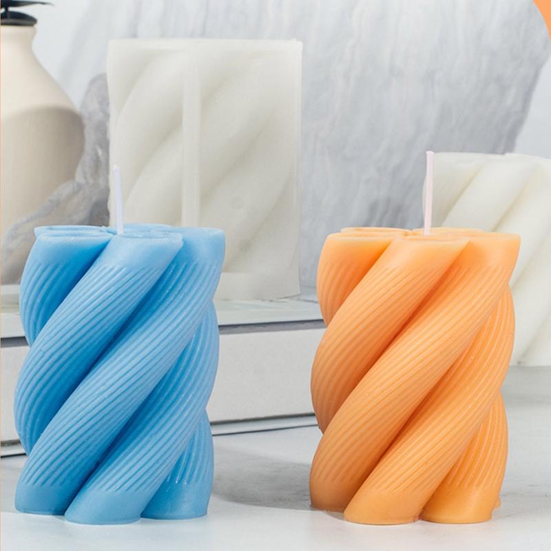 Candle Mold  3-D Silicone Candle Mold Cylinder Molds Epoxy Mould for Candle Making DIY Aromatherapy Candles Wax Handmade