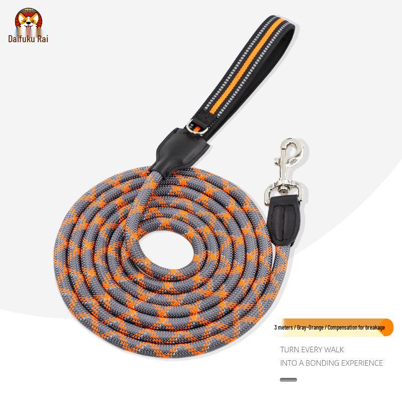 2m Anti-Shock Dog Leash with Collar for Medium & Large Breeds - Golden Retriever & Teddy Training Rope