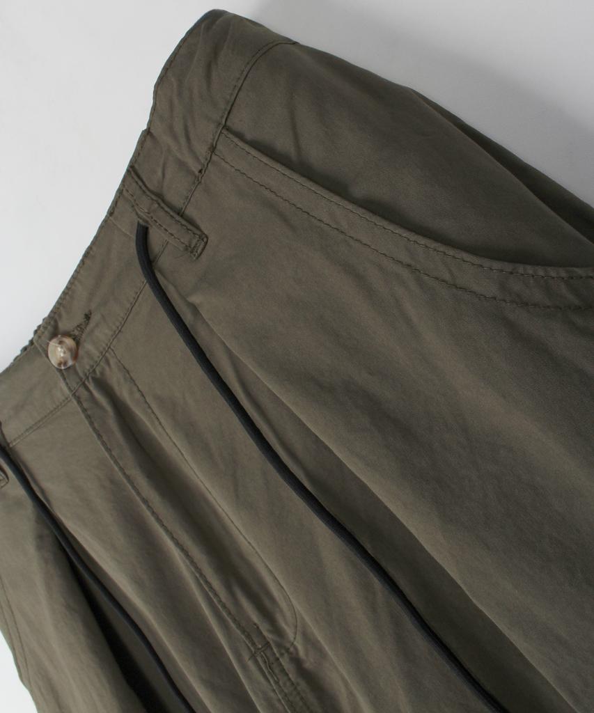 Jikeulib Back Elastic Waist Pintuck Balloon Hem Dart Cargo Pocket Wide Pants
