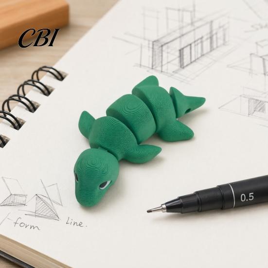 PLA Dinosaur Ornament Articulated Plesiosaur Figurine, 3D Printed with Movable Joints, Flexible Pose Toy Cute Mini Fidget for Home Office Desk