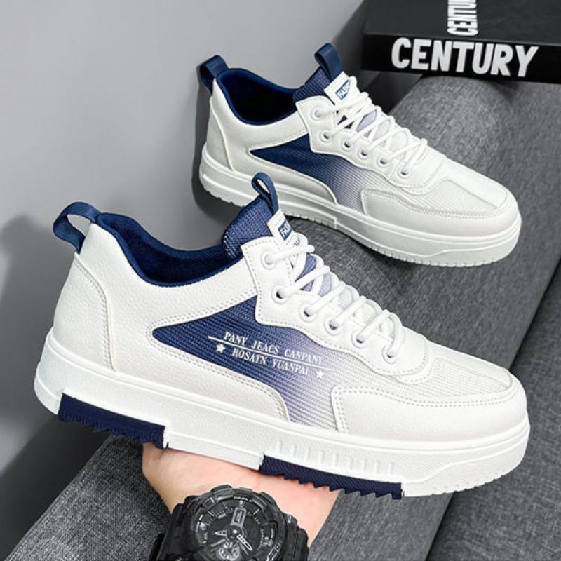 Versatile White Shoes for Men Summer Casual Breathable Mesh Panel Shoes Fashionable Sports Height-increasing Men's Shoes