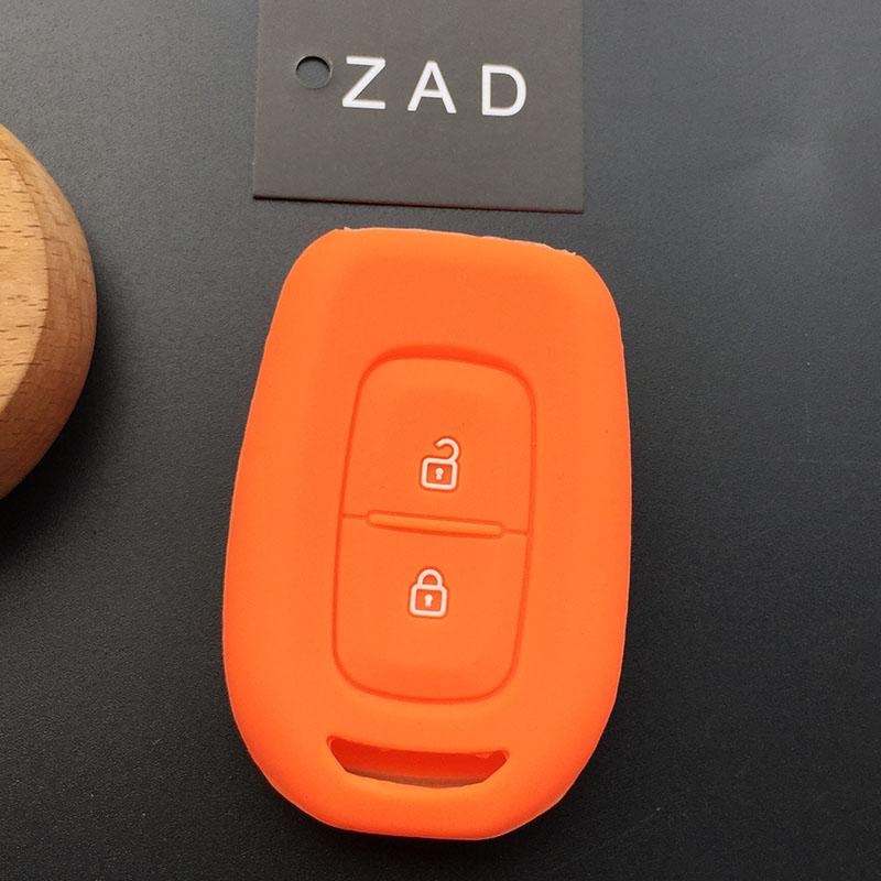 ZAD Silicone rubber car key cover case shell set for Renault Duster dacia scenic master megane 2 button remote key cover