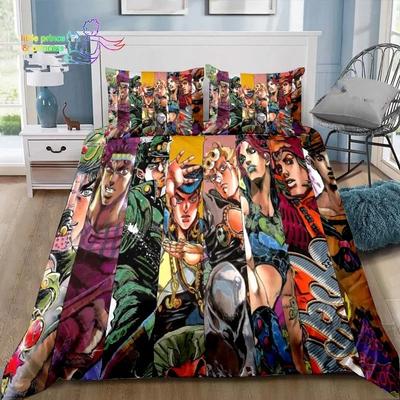Jojolion Adventure Comfortable Duvet Quilt Cover Pillowcase Bedding Set Children Bedroom Decoration Home Textile