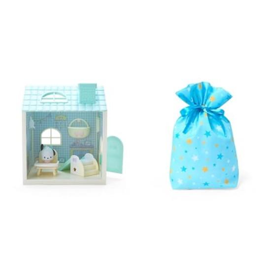 Pochacco Dollhouse 564125 + Sanrio Wrapping Bag Ribbon Blue Star Set