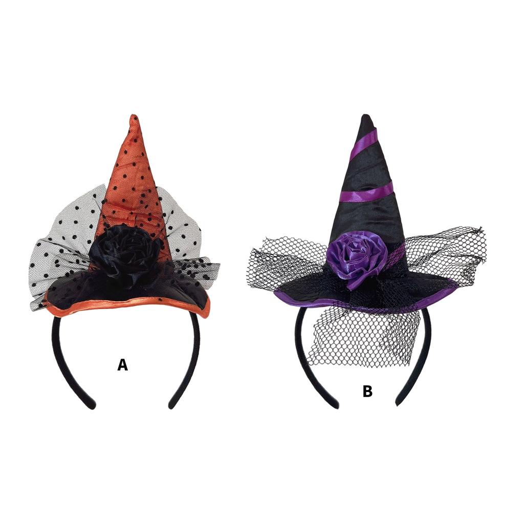 Creative Witch Headband Halloween Party Supplies Soft Fabric Hair Ornament Headwear For Sensitive Skin Kids