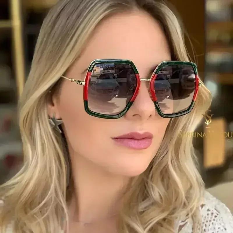 New Oversized Square Sunglasses Women Luxury Brand Designer Vintage Sunglass Fashion Big Frame Sun Glasses UV400 Lentes
